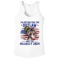 Im Voting For The Outlaw And The Hillbilly 2024 Us Flag Trump Vance 2024 Ladies PosiCharge Competitor Racerback Tank