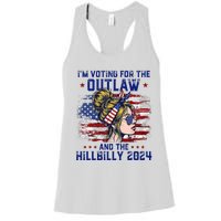 Im Voting For The Outlaw And The Hillbilly 2024 Us Flag Trump Vance 2024 Women's Racerback Tank