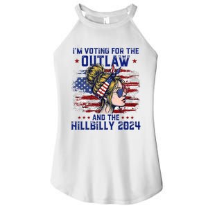 Im Voting For The Outlaw And The Hillbilly 2024 Us Flag Trump Vance 2024 Women's Perfect Tri Rocker Tank