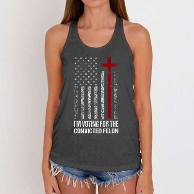 IM Voting For The Convicted Felon Women's Knotted Racerback Tank