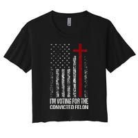 IM Voting For The Convicted Felon Women's Crop Top Tee