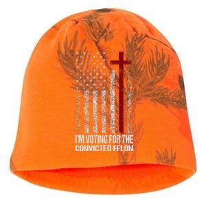 IM Voting For The Convicted Felon Kati - Camo Knit Beanie