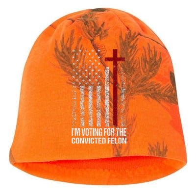 IM Voting For The Convicted Felon Kati - Camo Knit Beanie