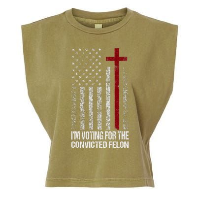 IM Voting For The Convicted Felon Garment-Dyed Women's Muscle Tee