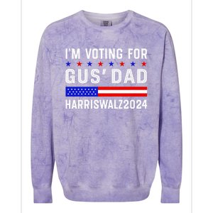 IM Voting For Gus Dad Kamala Harris Tim Walz 2024 Colorblast Crewneck Sweatshirt