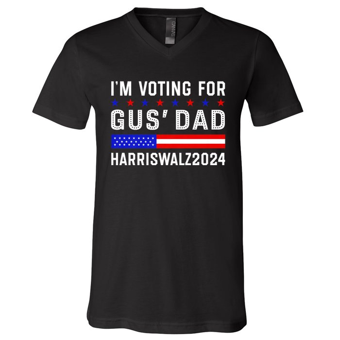 IM Voting For Gus Dad Kamala Harris Tim Walz 2024 V-Neck T-Shirt