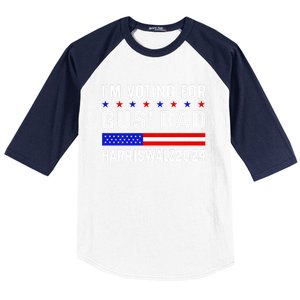 IM Voting For Gus Dad Kamala Harris Tim Walz 2024 Baseball Sleeve Shirt