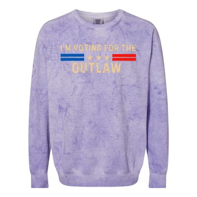 IM Voting For The Outlaw 2024 Cool Colorblast Crewneck Sweatshirt