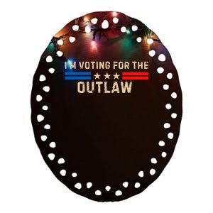 IM Voting For The Outlaw 2024 Cool Ceramic Oval Ornament