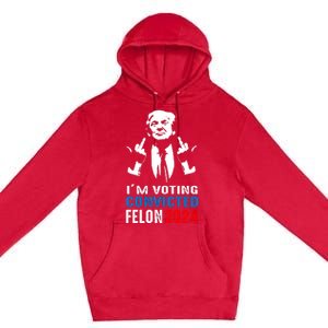 IM Voting For The Convicted Felon 2024 Funny Trump Premium Pullover Hoodie