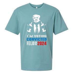 IM Voting For The Convicted Felon 2024 Funny Trump Sueded Cloud Jersey T-Shirt