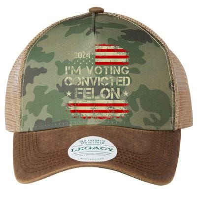 Im Voting For The Convicted Felon Funny Pro Trump 2024 Legacy Tie Dye Trucker Hat