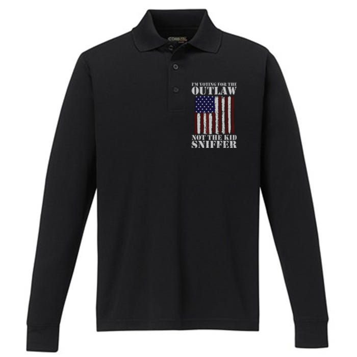 Im Voting For The Outlaw Not The Sniffer July 4th Flag Performance Long Sleeve Polo