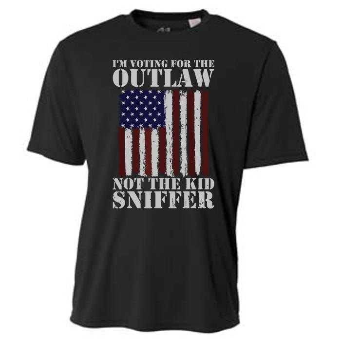 Im Voting For The Outlaw Not The Sniffer July 4th Flag Cooling Performance Crew T-Shirt