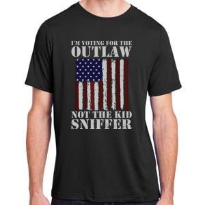 Im Voting For The Outlaw Not The Sniffer July 4th Flag Adult ChromaSoft Performance T-Shirt