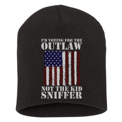 Im Voting For The Outlaw Not The Sniffer July 4th Flag Short Acrylic Beanie