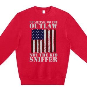 Im Voting For The Outlaw Not The Sniffer July 4th Flag Premium Crewneck Sweatshirt