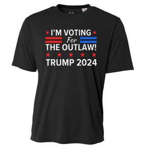 IM Voting For The Outlaw Funny Pro Trump 2024 Election Cooling Performance Crew T-Shirt