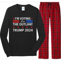 IM Voting For The Outlaw Funny Pro Trump 2024 Election Long Sleeve Pajama Set