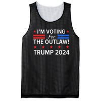 IM Voting For The Outlaw Funny Pro Trump 2024 Election Mesh Reversible Basketball Jersey Tank