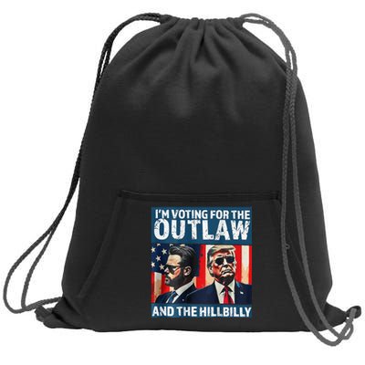 IM Voting For The Outlaw And The Hillbilly 2024 On Back Sweatshirt Cinch Pack Bag