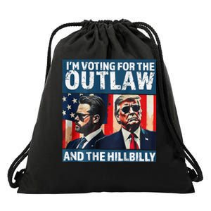 IM Voting For The Outlaw And The Hillbilly 2024 On Back Drawstring Bag