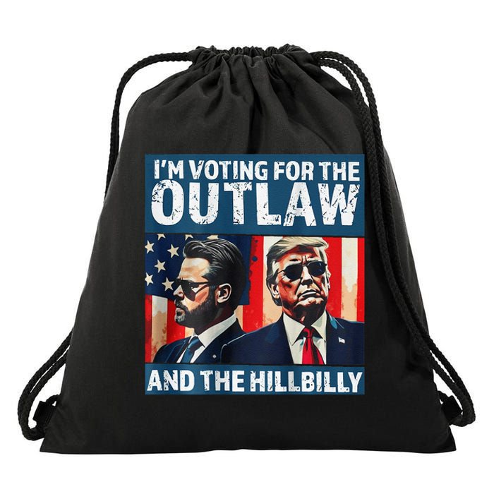 IM Voting For The Outlaw And The Hillbilly 2024 On Back Drawstring Bag