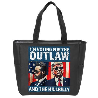 IM Voting For The Outlaw And The Hillbilly 2024 On Back Zip Tote Bag