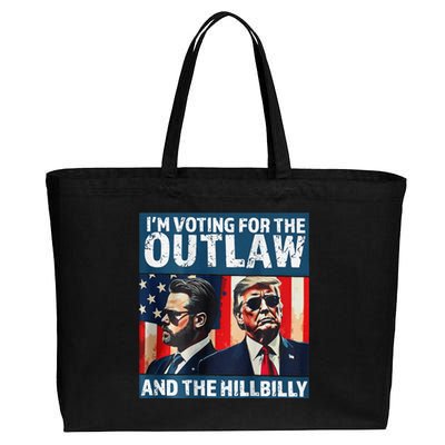 IM Voting For The Outlaw And The Hillbilly 2024 On Back Cotton Canvas Jumbo Tote