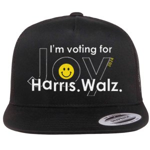 I_m Voting For Joy Harris Walz Election 2024 Flat Bill Trucker Hat