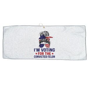 IM Voting For The Convicted Felon Large Microfiber Waffle Golf Towel