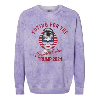 IM Voting For The Convicted Felon Trump 2024 Colorblast Crewneck Sweatshirt