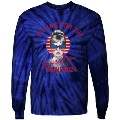 IM Voting For The Convicted Felon Trump 2024 Tie-Dye Long Sleeve Shirt