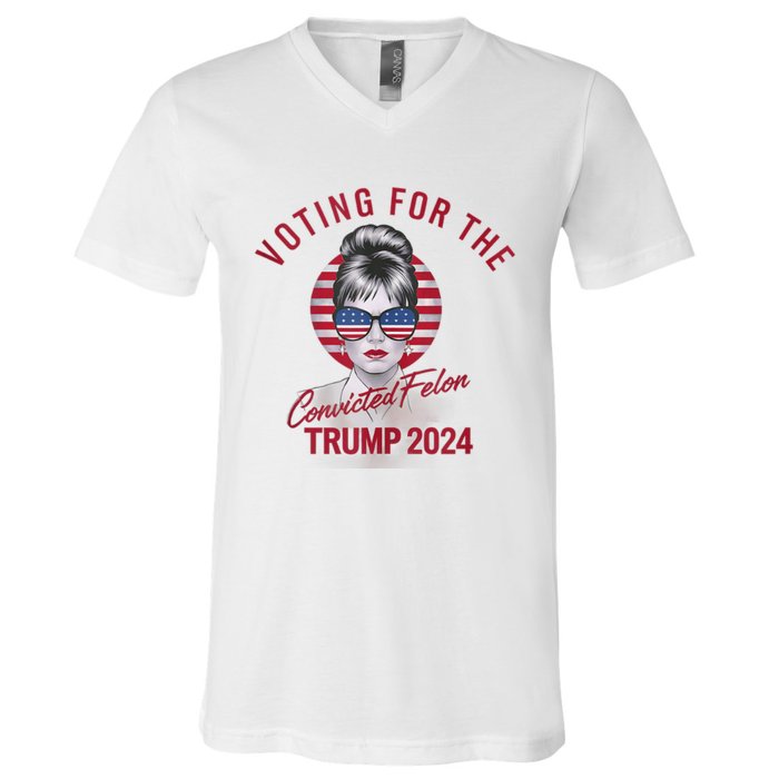 IM Voting For The Convicted Felon Trump 2024 V-Neck T-Shirt