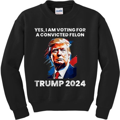 IM Voting For The Convicted Felon For President 2024 Kids Sweatshirt