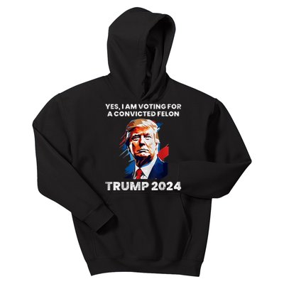 IM Voting For The Convicted Felon For President 2024 Kids Hoodie