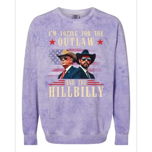 IM Voting For The Outlaw And The Hillbilly Trump Vance 2024 Colorblast Crewneck Sweatshirt