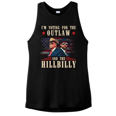 IM Voting For The Outlaw And The Hillbilly Trump Vance 2024 Ladies PosiCharge Tri-Blend Wicking Tank