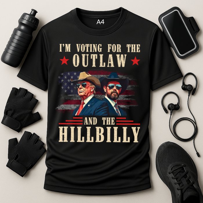 IM Voting For The Outlaw And The Hillbilly Trump Vance 2024 Cooling Performance Crew T-Shirt