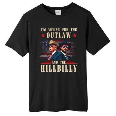 IM Voting For The Outlaw And The Hillbilly Trump Vance 2024 Tall Fusion ChromaSoft Performance T-Shirt