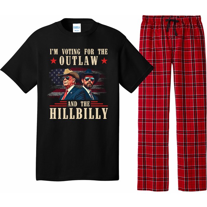 IM Voting For The Outlaw And The Hillbilly Trump Vance 2024 Pajama Set