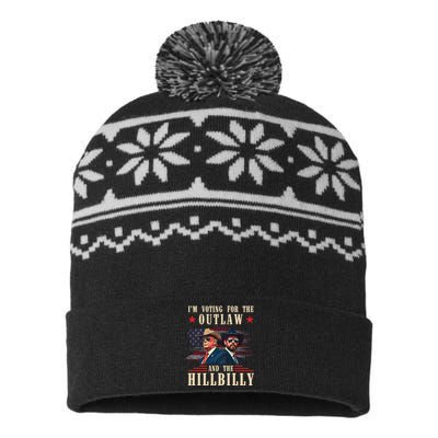 IM Voting For The Outlaw And The Hillbilly Trump Vance 2024 USA-Made Snowflake Beanie