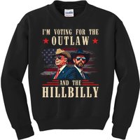 IM Voting For The Outlaw And The Hillbilly Trump Vance 2024 Kids Sweatshirt