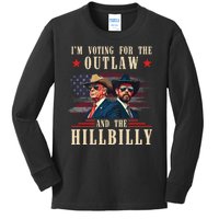 IM Voting For The Outlaw And The Hillbilly Trump Vance 2024 Kids Long Sleeve Shirt