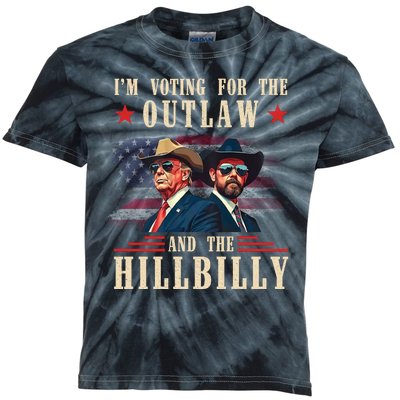 IM Voting For The Outlaw And The Hillbilly Trump Vance 2024 Kids Tie-Dye T-Shirt