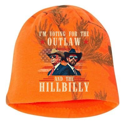 IM Voting For The Outlaw And The Hillbilly Trump Vance 2024 Kati - Camo Knit Beanie