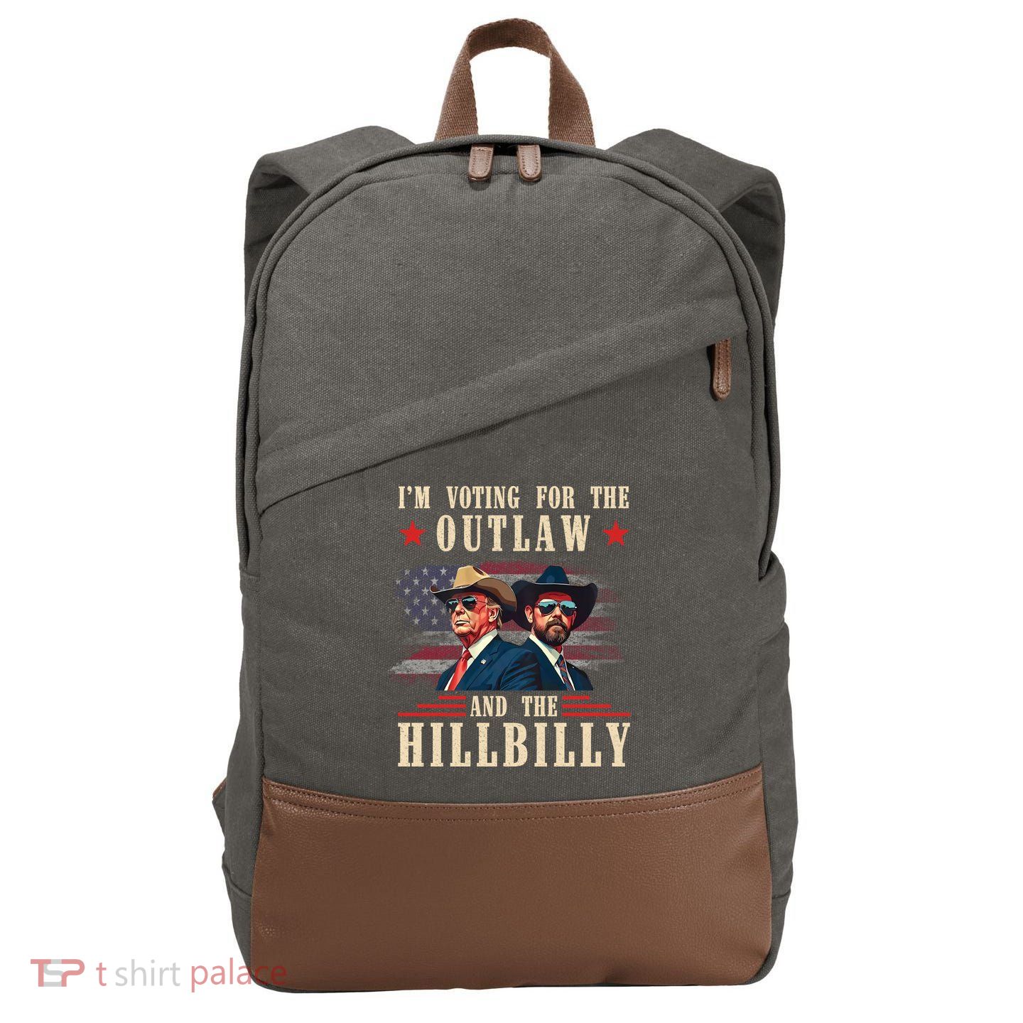 IM Voting For The Outlaw And The Hillbilly Trump Vance 2024 Cotton Canvas Backpack
