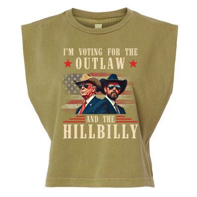 IM Voting For The Outlaw And The Hillbilly Trump Vance 2024 Garment-Dyed Women's Muscle Tee