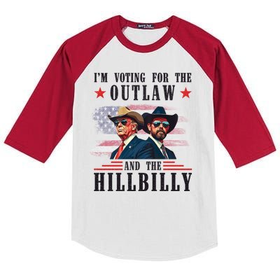 IM Voting For The Outlaw And The Hillbilly Trump Vance 2024 Kids Colorblock Raglan Jersey