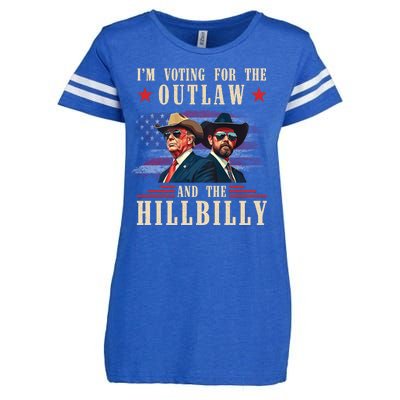 IM Voting For The Outlaw And The Hillbilly Trump Vance 2024 Enza Ladies Jersey Football T-Shirt